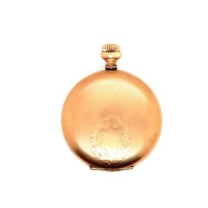Nassau Vintage Pocket Watch Rose Gold Tone Hunter Case Guilloche 1122556
